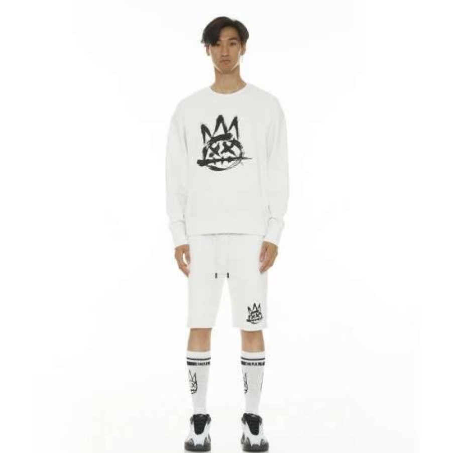 Men * | Cult Of Individuality Cult Logo Sweatshort Shorts White