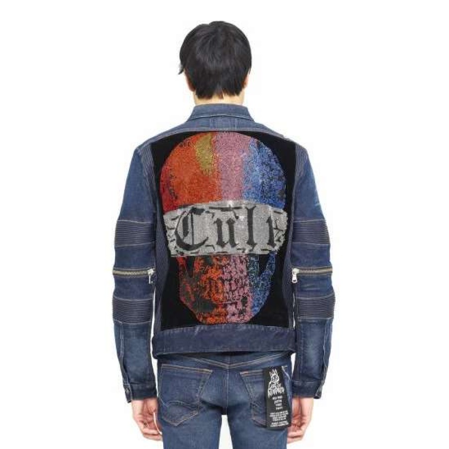 Men * | Cult Of Individuality Moto Type Ii Jacket Coats, Jackets & Blazers Rainbow Crystal