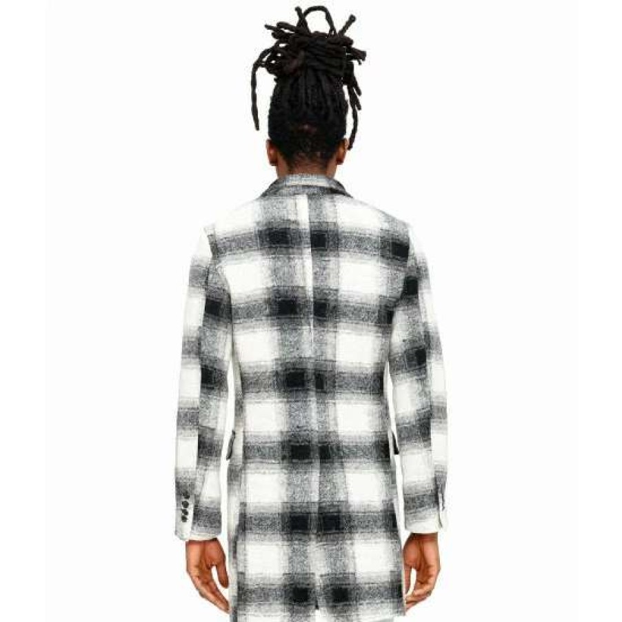 Men * | Cult Of Individuality 3/4 Trench Coat Coats, Jackets & Blazers Plaid