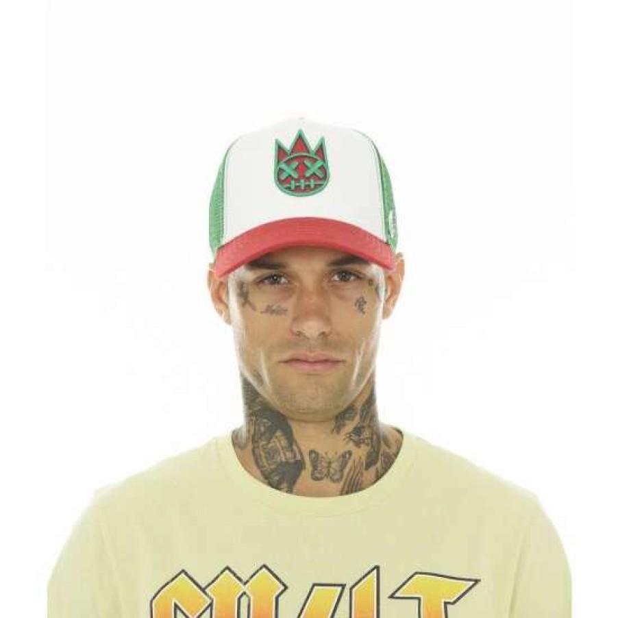 Men * | Cult Of Individuality Truck Clean Logo Mesh Back Hat Hats White