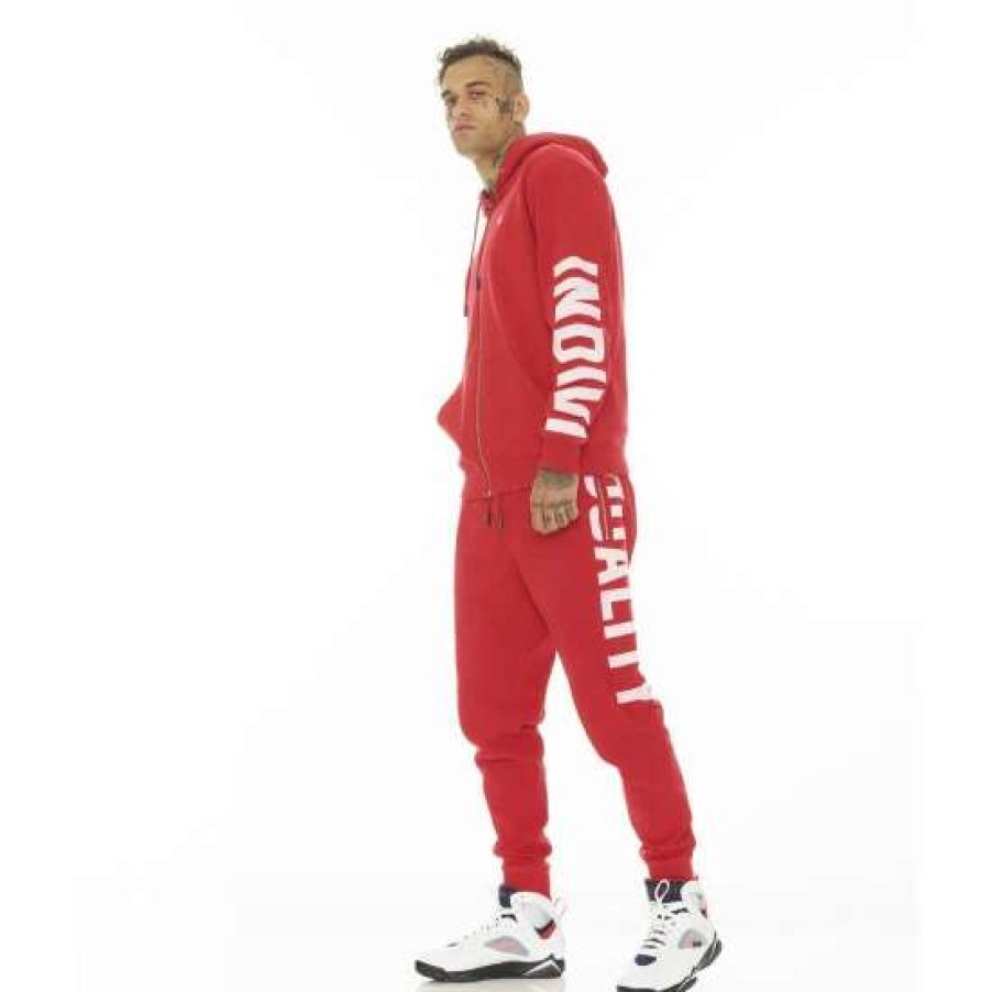 Men * | Cult Of Individuality Zip Hoody W/Matching Sweat Pant Clothing Red