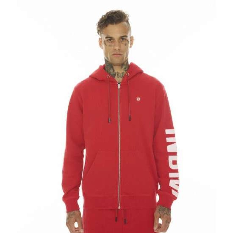 Men * | Cult Of Individuality Zip Hoody W/Matching Sweat Pant Clothing Red