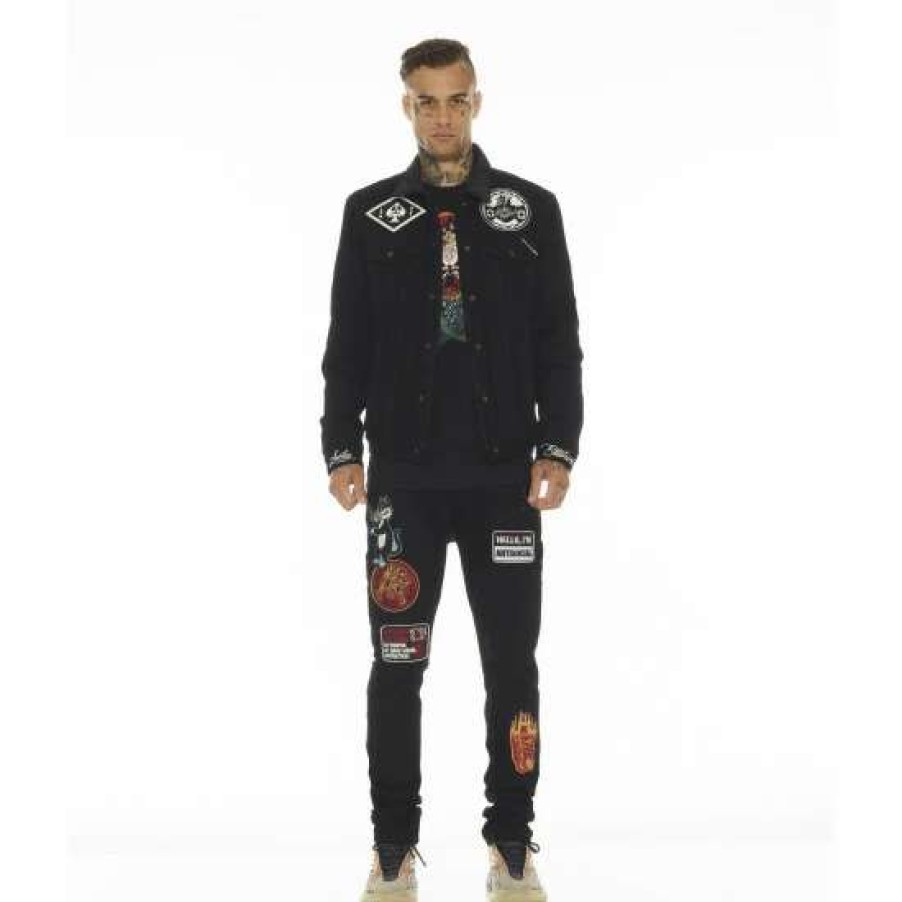 Men * | Cult Of Individuality Lucky Bastard Rocker Slim Ridged Clothing Black