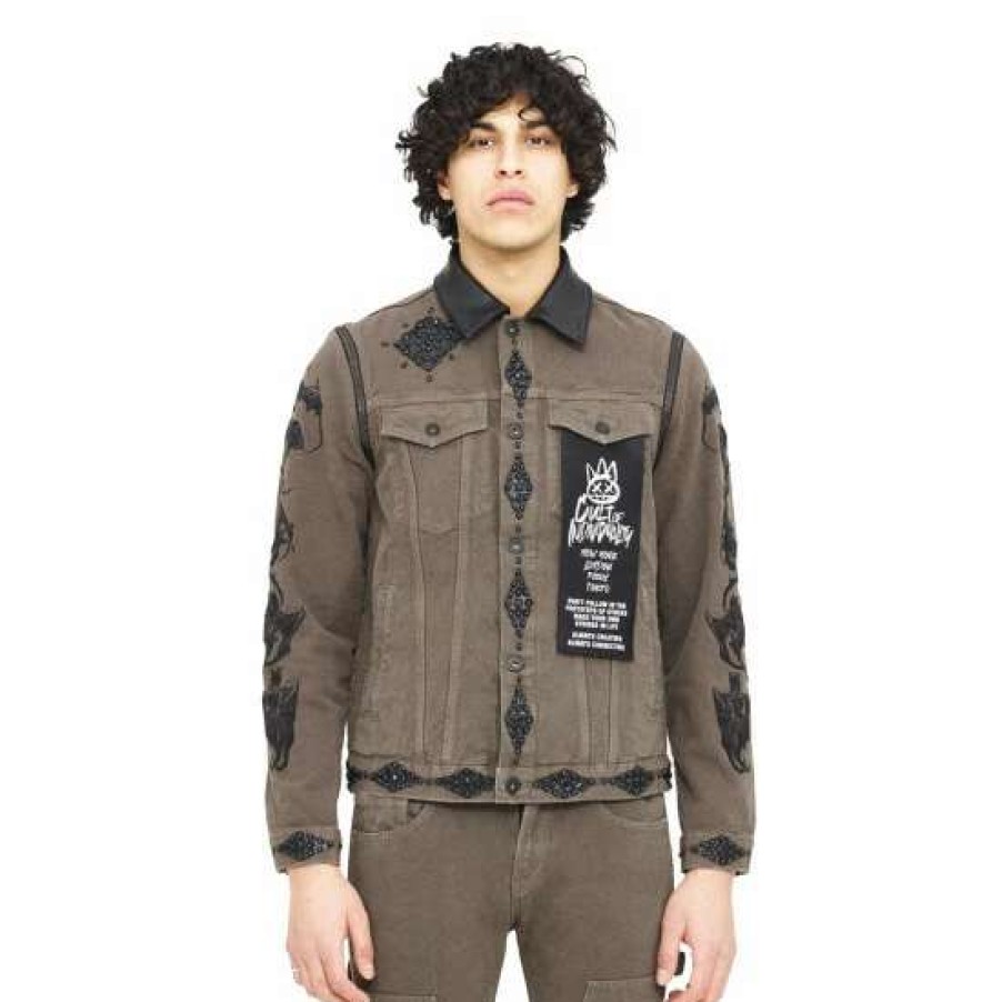 Men * | Cult Of Individuality Type 2 With Zip-Off Sleeve 'Lucky Bastard' Denim & Bottoms Army Green