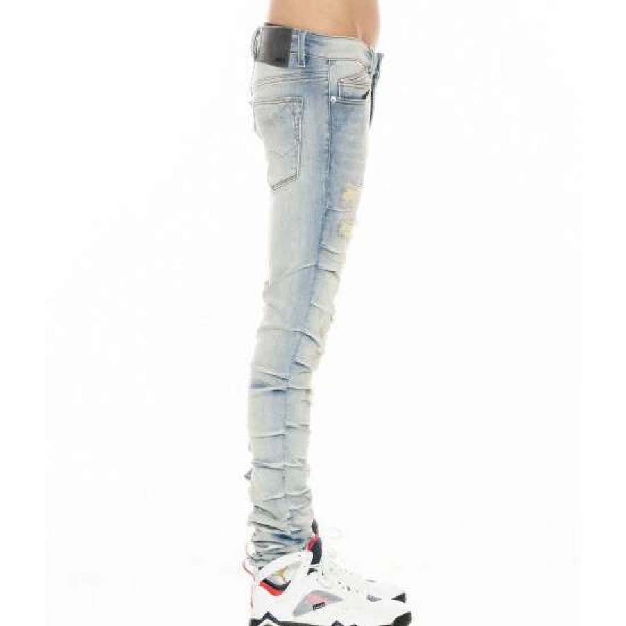 Men * | Cult Of Individuality Punk Nomad In Scars Denim Denim & Bottoms Blue