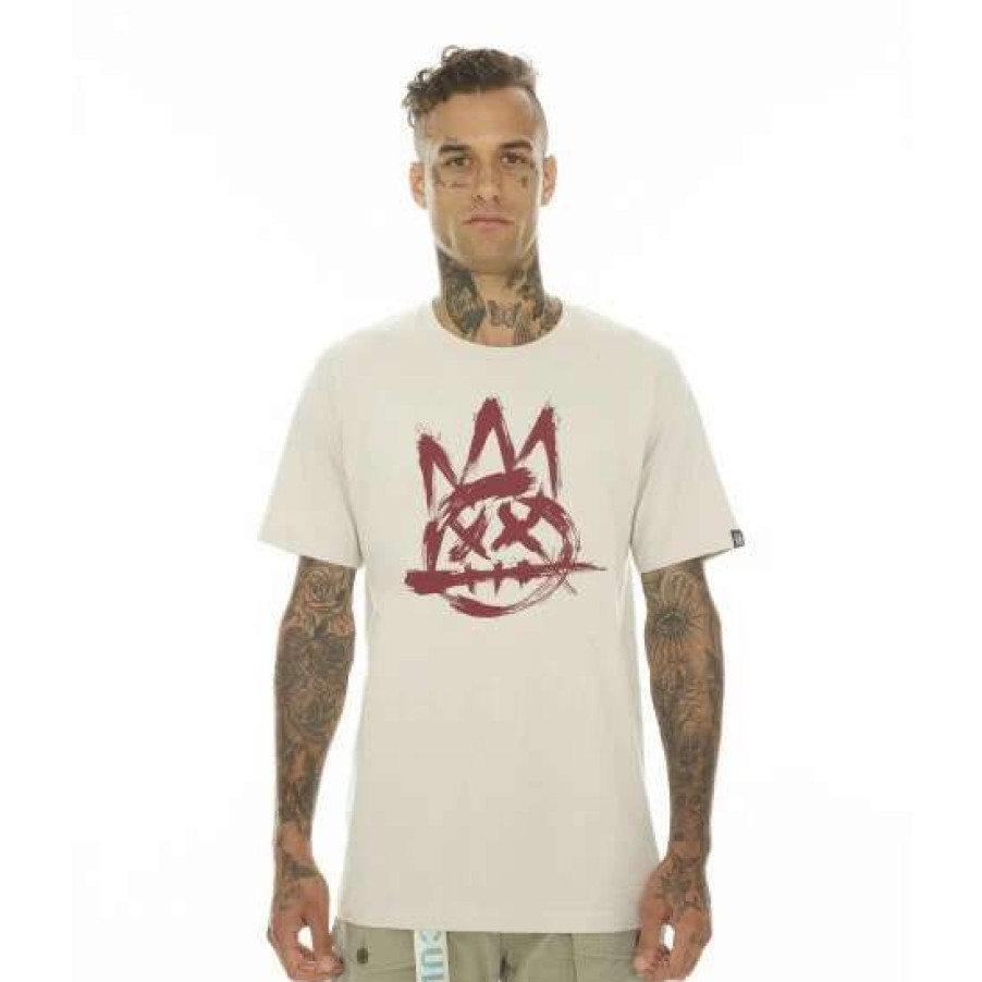 Men * | Cult Of Individuality T-Shirt Brushed Shimuchan Logo Short Sleeve Crew Neck Tee T-Shirts Silver Grey