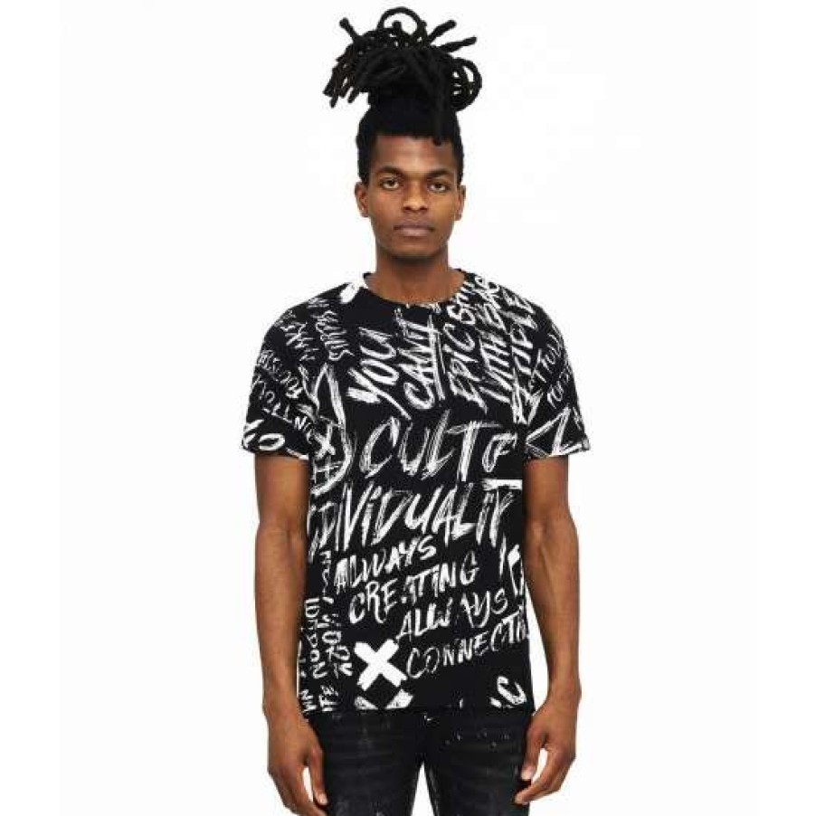 Men * | Cult Of Individuality S/S Crew T "Chaos" T-Shirts Black