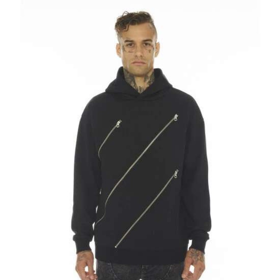 Men * | Cult Of Individuality Novelty Pullover Sweatshirt Sweatshirts, Sweaters & Hoodies Black