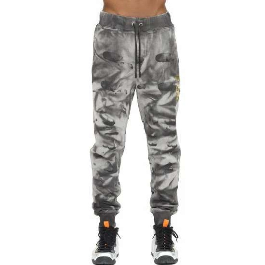 Men * | Cult Of Individuality Novelty Sweatpant Clothing Charcoal Tie Dye