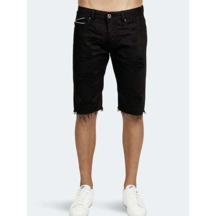 Men * | Cult Of Individuality Rocker Short Stretch Shorts Black