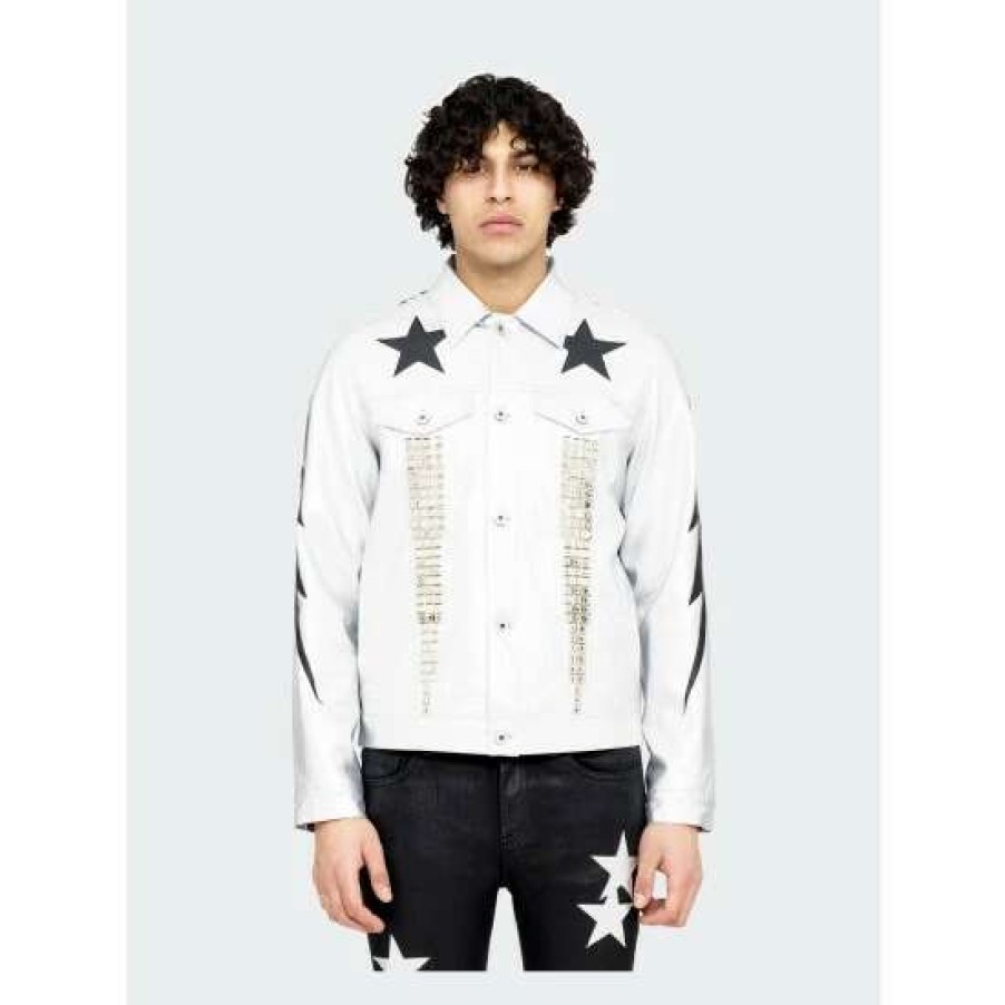 Men * | Cult Of Individuality Type Ii Vegan Jacket Denim & Bottoms White