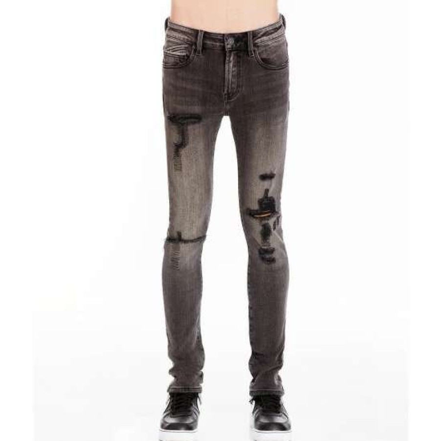 Men * | Cult Of Individuality Punk Super Skinny Denim & Bottoms Flint Black