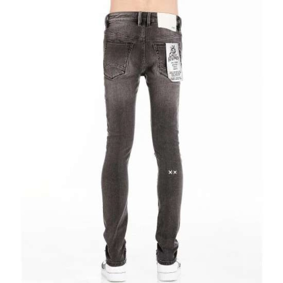 Men * | Cult Of Individuality Punk Super Skinny Denim & Bottoms Flint Black