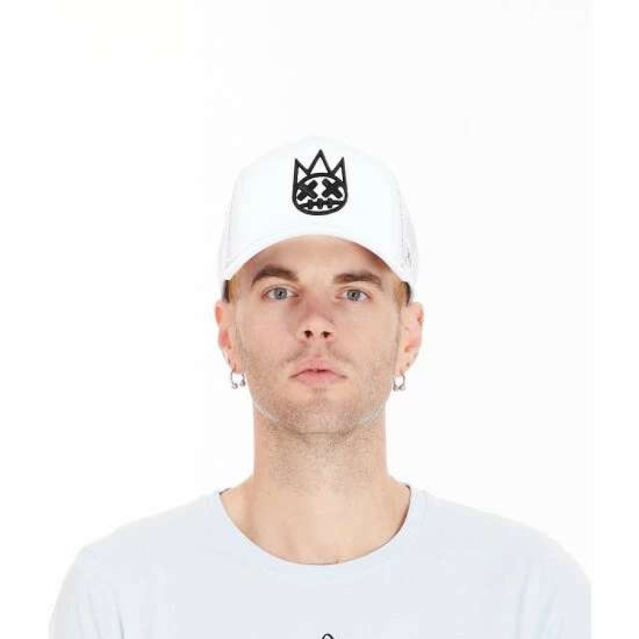 Men * | Cult Of Individuality Mesh Back Trucker Curved Visor Cap Hats White