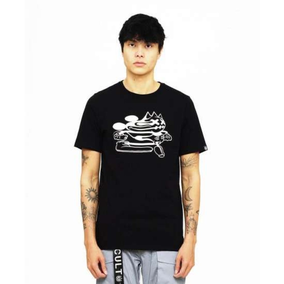 Men * | Cult Of Individuality S/S Crew T "Motion" T-Shirts Black