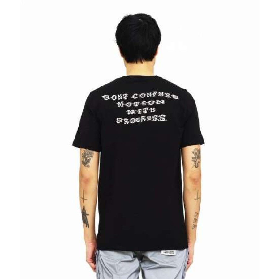 Men * | Cult Of Individuality S/S Crew T "Motion" T-Shirts Black