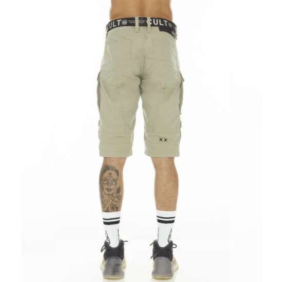 Men * | Cult Of Individuality Cargo Short Ridged /W Belt Shorts Basil