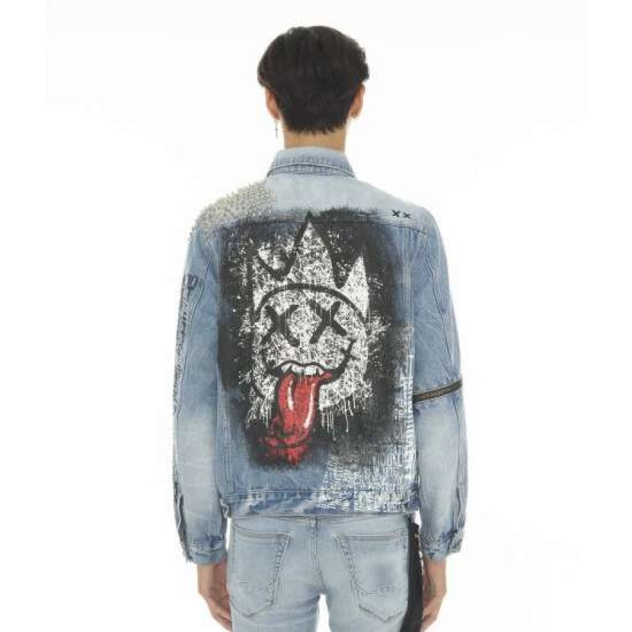 Men * | Cult Of Individuality Type V Jacket With Zipper Front & Zip Elbow Clothing Pollock